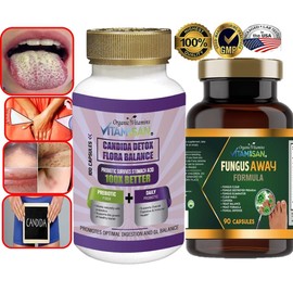organic vitamins Pure & Health Natural CANDIDA Albicans Support Kit for Full Detox and Cleanse of Fungus