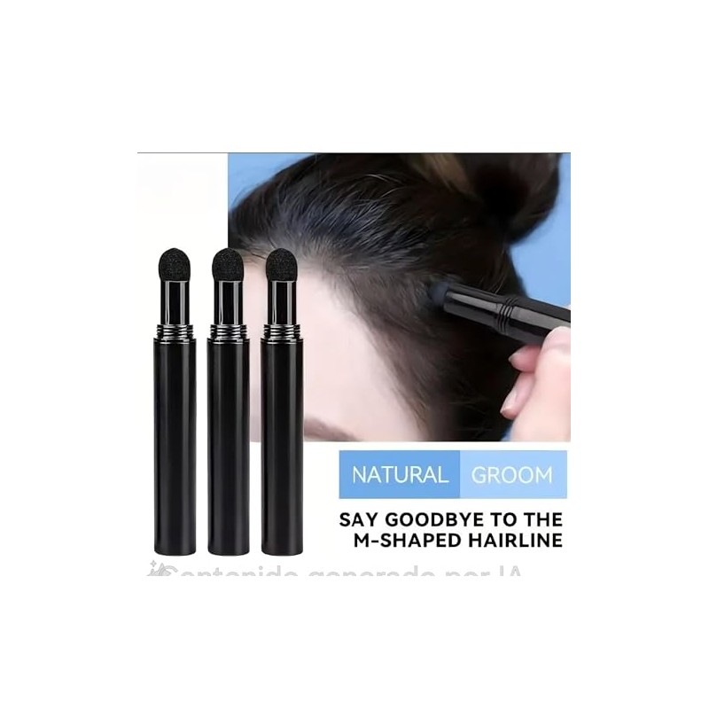 Negro - Pluma Sombra Capilar Negro, Cubre Entradas y Canas,