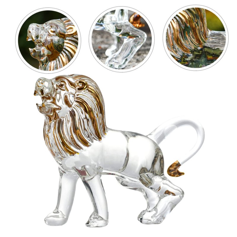 GRIRIW Lion Statue Lion Ornament for Home Decor Sturdy Crystal