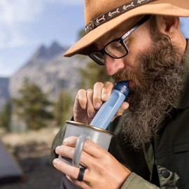 LifeStraw Peak Personal Water Filter Straw, Dark Gray
