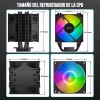 Sdlogal Radiador Pc Ventilador 6 Tubos