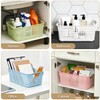 4-Pack Hollow Plastic Storage Baskets with Handles(White, Medium)