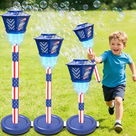 Bubble Machine for Kids Bubble Blower Maker with Lights and Music Automatic Bubble Stand Machine for Parties Birthday Wedding Toddlers Kid Summer Outdoor Toys (Blue)