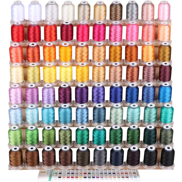 80 Spools Polyester Embroidery Machine Thread 500M - Colors Compatible