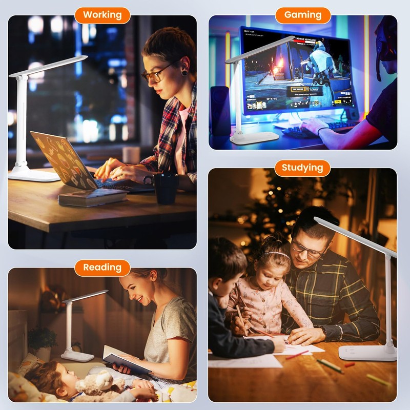 BICKON Desk Lamp, 5 Colour & 15%~100% Adjustable Brightness Dimmable