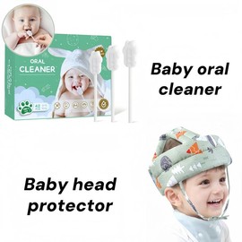 42 count Baby Oral Cleaner Tongue Cleaner Gauze, Baby Toothbrush Disposable Oral Cleaner, Toddler Toothbrush for Tooth Mouth Gum Clean,  Baby Oral Cleaner Newborn - set: oral cleaner+head protector