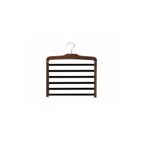 Only Hangers 16" Walnut Wood & Brass Multi Pant Hanger