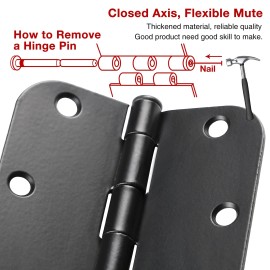 TDCHINGES 30 Pack Matte Black 3.5 Inch Door Hinges with Free Screws Heavy Duty Hardware
