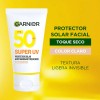 Protector Solar Superuv Toque Seco Tono Claro Garnier, 40ml