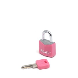 Master Lock 9120EURTCOL Pack of 2 Key Padlocks in Aluminium with Vinyl Cover, Random Color, 2 x 3.4 x 1.4 cm