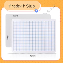 48 Pack Dry Erase XY Axis Graph Lap Boards 9'' x 12'' Double Sided White Boards Dry Erase Lapboards Math Student White Boards Double Sided Dry Erase Board with Erasers for School Classroom Supplies