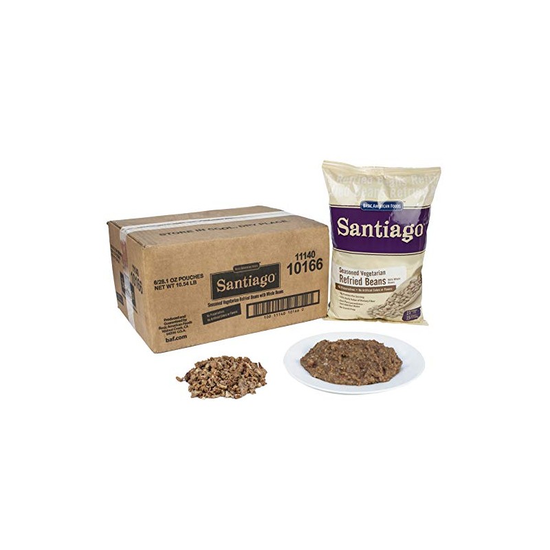 Santiago Season Vegetarian Refried Pinto Beans - 28.1 oz. pouch,