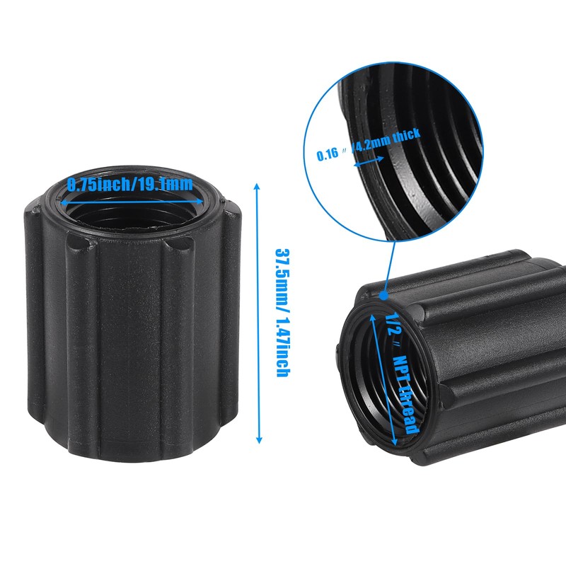 10 Pcs 1/2 Inch Double Female Thread Coupling Sprinkler Pipe