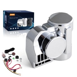 FARBIN Air Horn for Motorcycle Train Horns for Car Truck 150DB Super Loud Car Horn 12V with Button Compatible with Motorcycle with Horn Cover (12V, Silver Shell with Button)