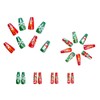Christmas Press on Nails Medium Square SWEKKE Green Red Fake