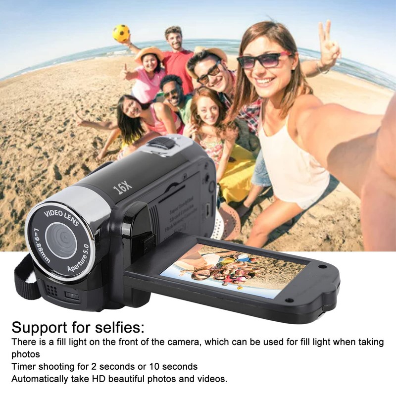 1080P HD Camera Camera Camcorder, 16MP DV Camera 16x Digital