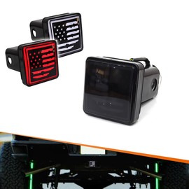 Adiil LED Brake DRL Trailer Hitch Light Brake Lamp Fit Trailer Hitch Cover 2" Towing & Hauling-US Flag