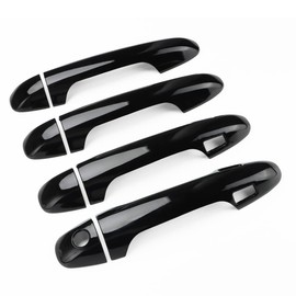 DLOVEG Exterior Door Handle Cover Compatible for 2016-2020 2021 2022 2023 Toyota Tacoma Accessories Door Handle Protectors for Tacoma(with 4 Smart Key Holes, Glossy Black)