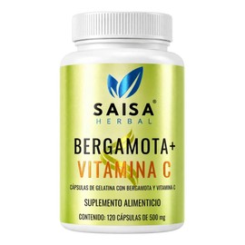 Bergamota Cítrica Y Vitamina C 120 Cápsulas  Suplemento Alimenticio  Saisa Herbal  Sistema Inmunológico, Salud de la piel, Salud Mental