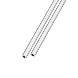 METALLIXITY 6063 Aluminum Tube (6mm OD x 3mm ID x 300mm L) 2Pcs, Aluminum Round Tubing - for Home Furnishing, Machinery, DIY Handicraft