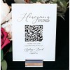 Letrero de boda de acrílico personalizable con código QR, soporte