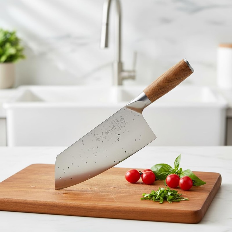 SHI BA ZI ZUO Meat Cleaver Knife, 7.5-inch Professional Stainless