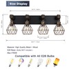 Farmhouse Bathroom Vanity Light Fixtures, 4-Light Black Gold Bathroom Light