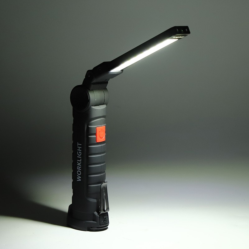 Portable LED Flashlight Torch with Magnet USB Rechargeable Working Lamp