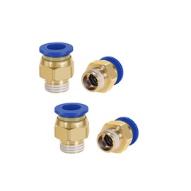 Pneumatic Push-in Fitting 3/8 Inch to 10 mm Pack of 4 Push In Compressed Air Connection Plug Connection Industrial Quality