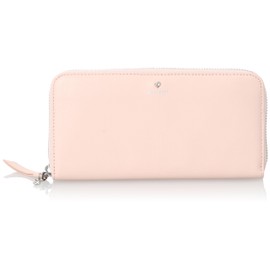 Jill Stuart JSLW3CT1 Long Wallet with Round Zipper, Angel, Soft Cowhide Leather, Bag Sewing, Women's Slim Wallet, Card Storage, Simple, Adult, Cute, Heart Charm Included, Pink