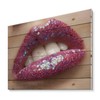 DesignQ Woman Female Lips Pink Lipstick And Sequins Modern &