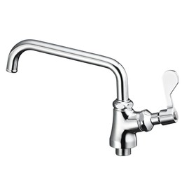 SANEI A5371-13 Vertical Kitchen Faucet 90 Degree Opening and Closing Double Thread for Both Inland and Cold Areas, Pipe Length 7.5 inches (190 mm), Silver