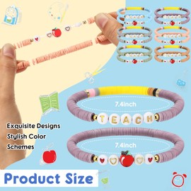 Landical 12 Pcs Teacher Appreciation Gift Women Teacher Bracelets from Student for Christmas Valentines Birthday Party