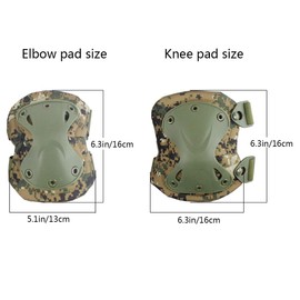Aoutacc Tactical Combat Knee & Elbow Protective Pads Set for Outdoor CS Paintball Game Cycling Safety Skateboarding Gear Skates Knee Protection Guard Pads