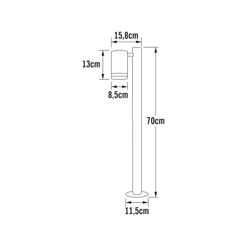Set of 2 Aluminium Path Light Modena White, GU10, Height