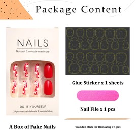 24Pcs Heart Press on Nails Almond Shaped Fake Nails White Heart Valentine's Day Nails Red Solid Color Glossy Acrylic Nail for Women Girls Diy Manicure Valentine's Day Nails Decoration Heart Fake Nails