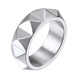 Stainless Steel Spike Ring for Men Women Punk Rock Ring