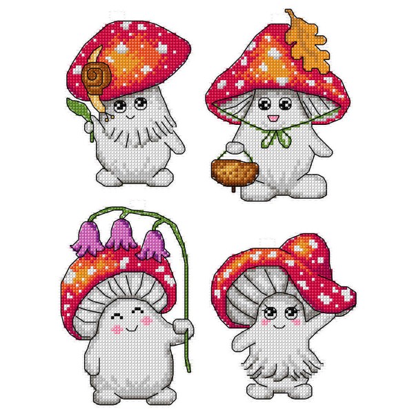 Crafting Spark Counted cross stitch kit with plastic canvas Toadstool