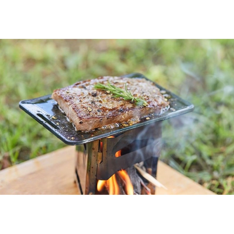 MiliCamp (TP-250BK) Iron Plate, Nonstick Finished, Compact, Thick Iron Plate,