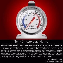 Mercader Digital 3 Pzs Termómetro Horno Acero Inoxidable Cocina Profesional