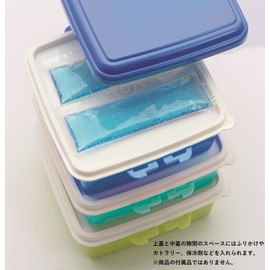 T-WORLD 4080 Stackable Picnic Case, Square Shape, 3 Tiers, Blue, S, Colors