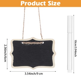 14 Pcs Mini Chalkboard Tags with String Hanging Blackboard Signs Wooden Chalkboard Labels Blackboard Message Board Food Labels with Two Pens for Wedding Birthday Party Place Cards Table Numbers