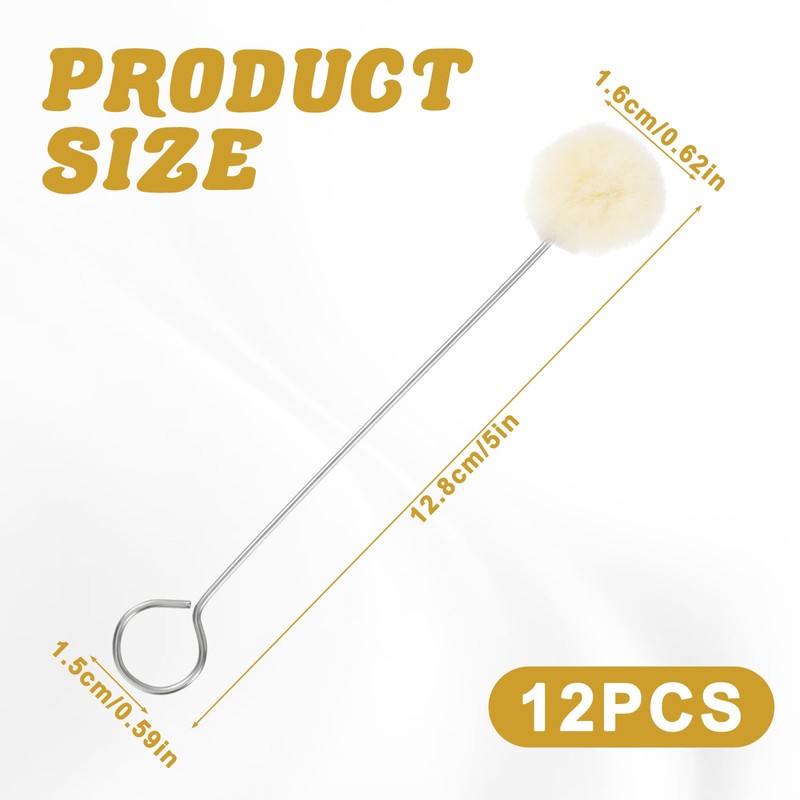 simarro 12 Pack Wool Applicator Ball Brush Leathers Dye Applicator,