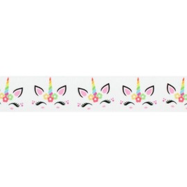7/8" Unicorn Faces Grosgrain Ribbon 5yd 5yds