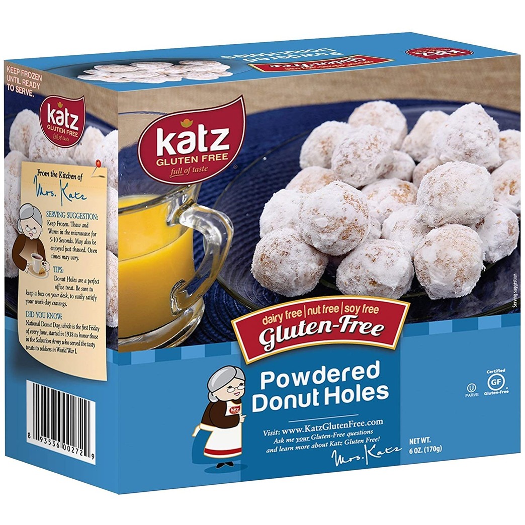 Katz Gluten Free Powdered Donut Holes | Dairy Free, Nut Free, Soy Free, Gluten Free | Kosher (6 Packs, 6 Ounce Each)