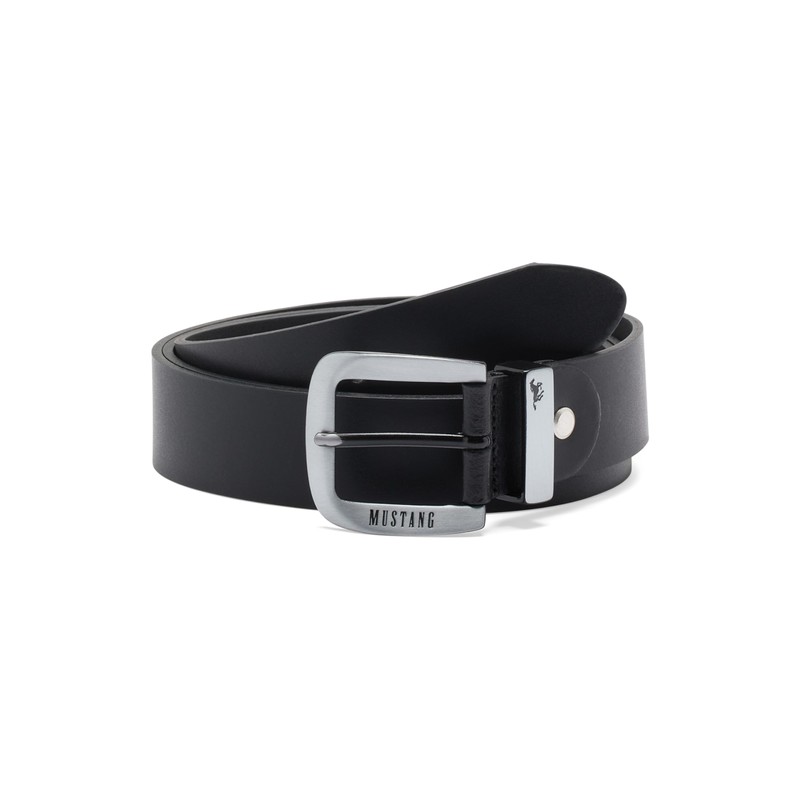 MUSTANG Men's Leather Belt, black