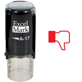 Thumbs Down - ExcelMark Self-Inking Round Teacher Stamp - Red Ink