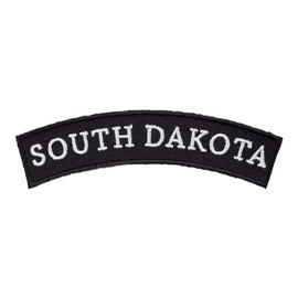 PatchStop South Dakota State Top Rocker Biker Patches for Vests Motorcycle Jackets Jeans - 4x1.25in Small Iron On USA Travel Souvenir Embroidered Emblem - DIY Sew On Patch to Hats Backpacks Luggage