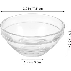 Recipiente para mezclar mascarillas faciales de vidrio transparente, pack de 10 piezas, duradero, para masajes en casa y salones de belleza