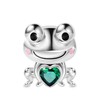 GNOCE Embraces Heart Gemstone Charm Bead Sterling Silver Animal Charm